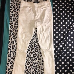 White High Rise Hollister Skinny Jeans.